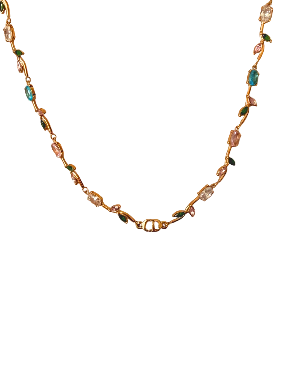 Authentic Dior CD Pendant- Jardin de Tulipes Necklace