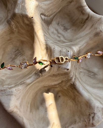 Authentic Dior CD Pendant- Jardin de Tulipes Necklace