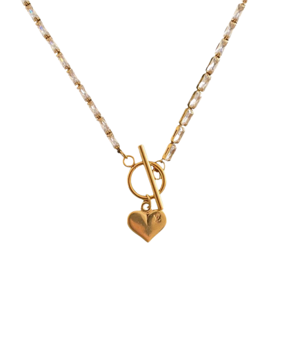 Authentic Louis Vuitton Pendant Heart  Reworked Diamante Necklace