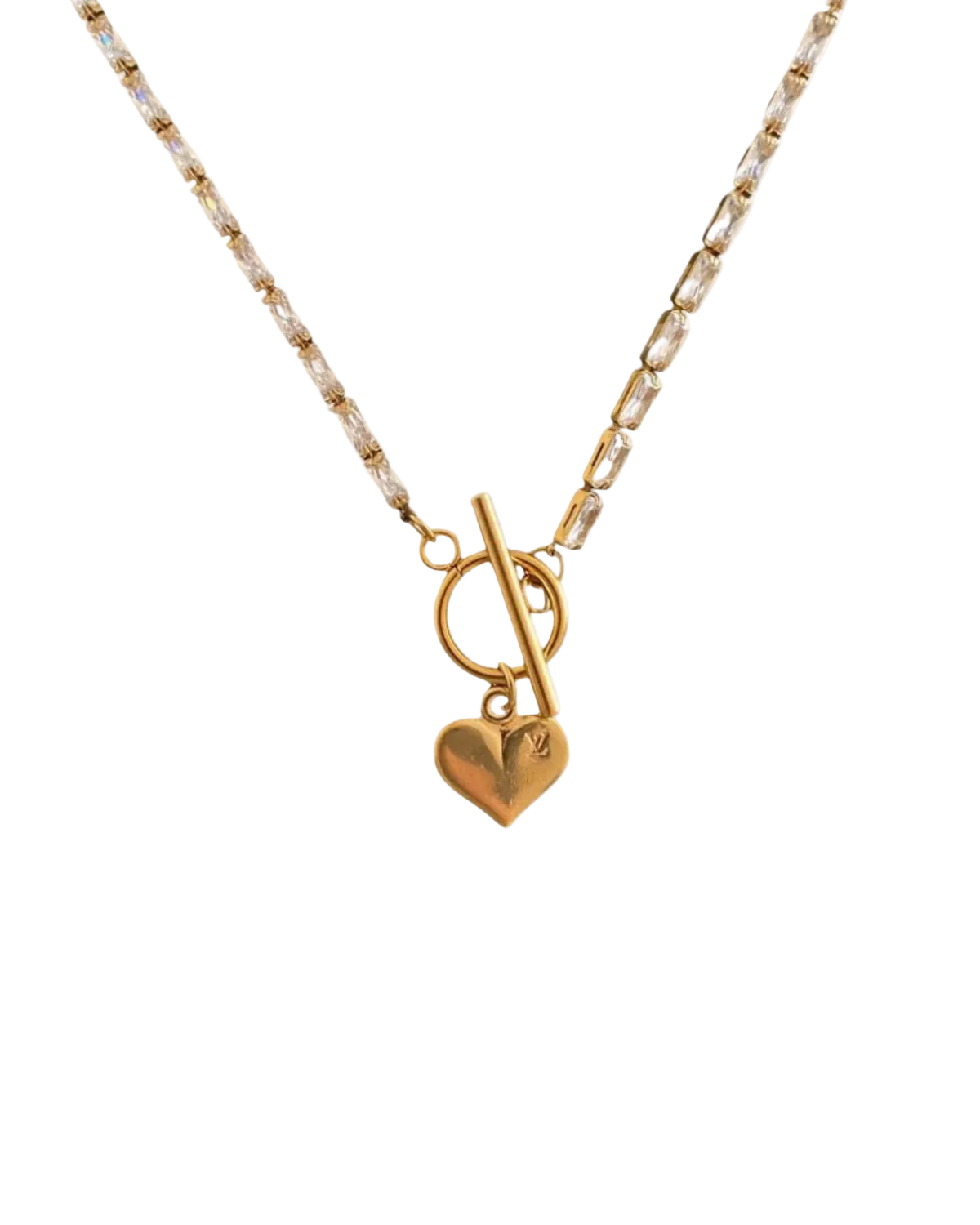 Authentic Louis Vuitton Pendant Heart  Reworked Diamante Necklace