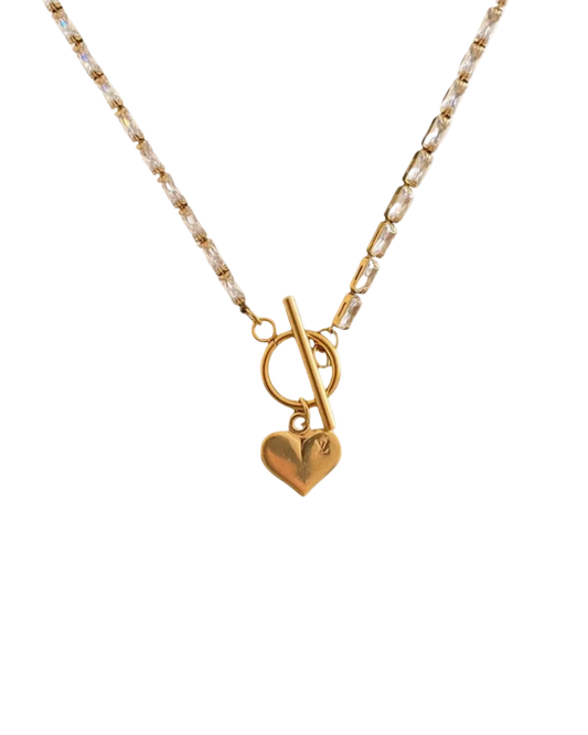 Authentic Louis Vuitton Pendant Heart  Reworked Diamante Necklace