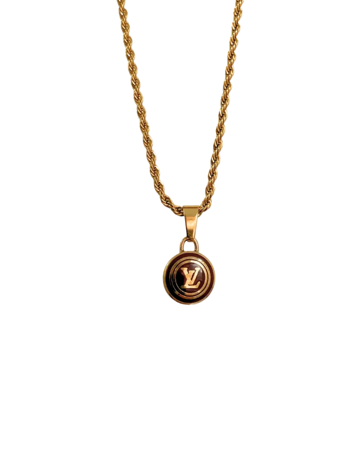 Authentic Louis Vuitton Logo Pastilles Pendant Necklace