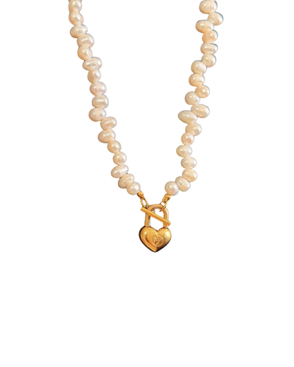 Authentic Louis Vuitton Minicharm Heart Reworked Pearls Necklace