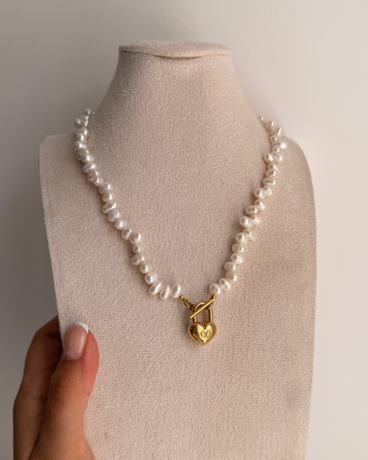 Authentic Louis Vuitton Minicharm Heart Reworked Pearls Necklace