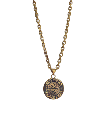 Authentic Louis Vuitton Navy Blue Pendant - Reworked Necklace