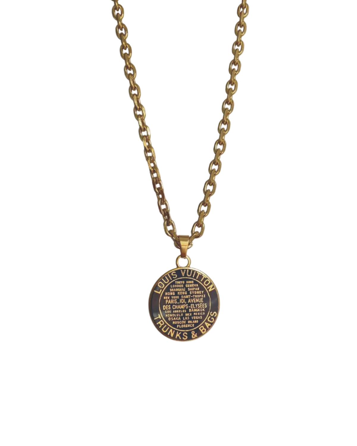 Authentic Louis Vuitton Navy Blue Pendant - Reworked Necklace