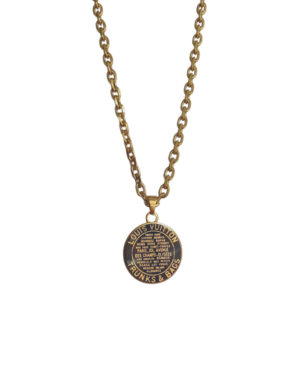 Authentic Louis Vuitton Navy Blue Pendant - Reworked Necklace