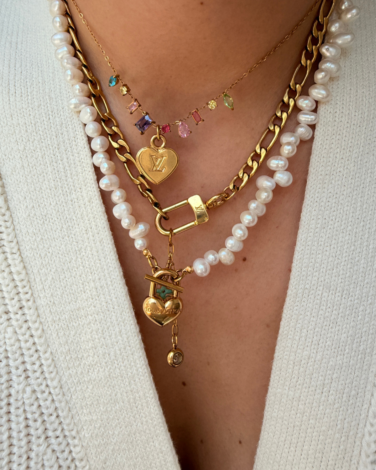 Authentic Louis Vuitton Clasp Reworked Necklace