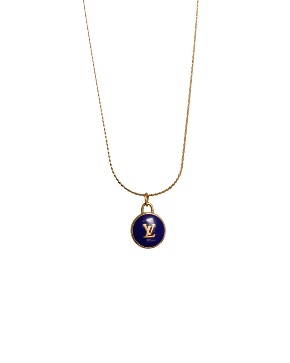 Authentic Louis Vuitton Pendant Logo Blue dark Pastilles