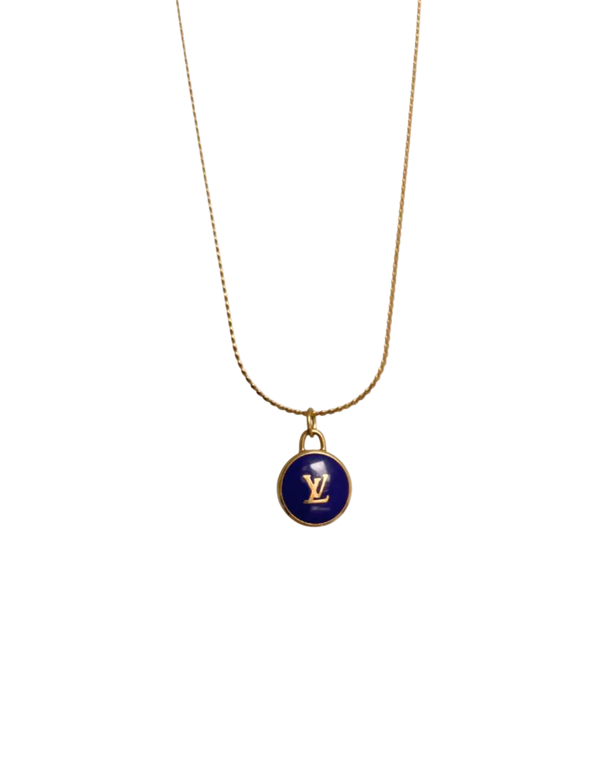 Authentic Louis Vuitton Pendant Logo Blue dark Pastilles