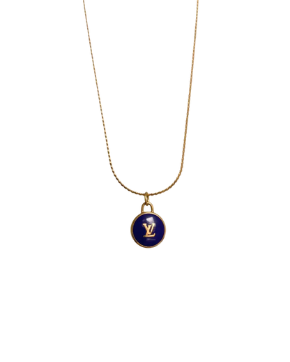 Authentic Louis Vuitton Pendant Logo Blue dark Pastilles