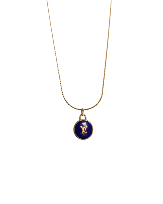 Authentic Louis Vuitton Pendant Logo Blue dark Pastilles