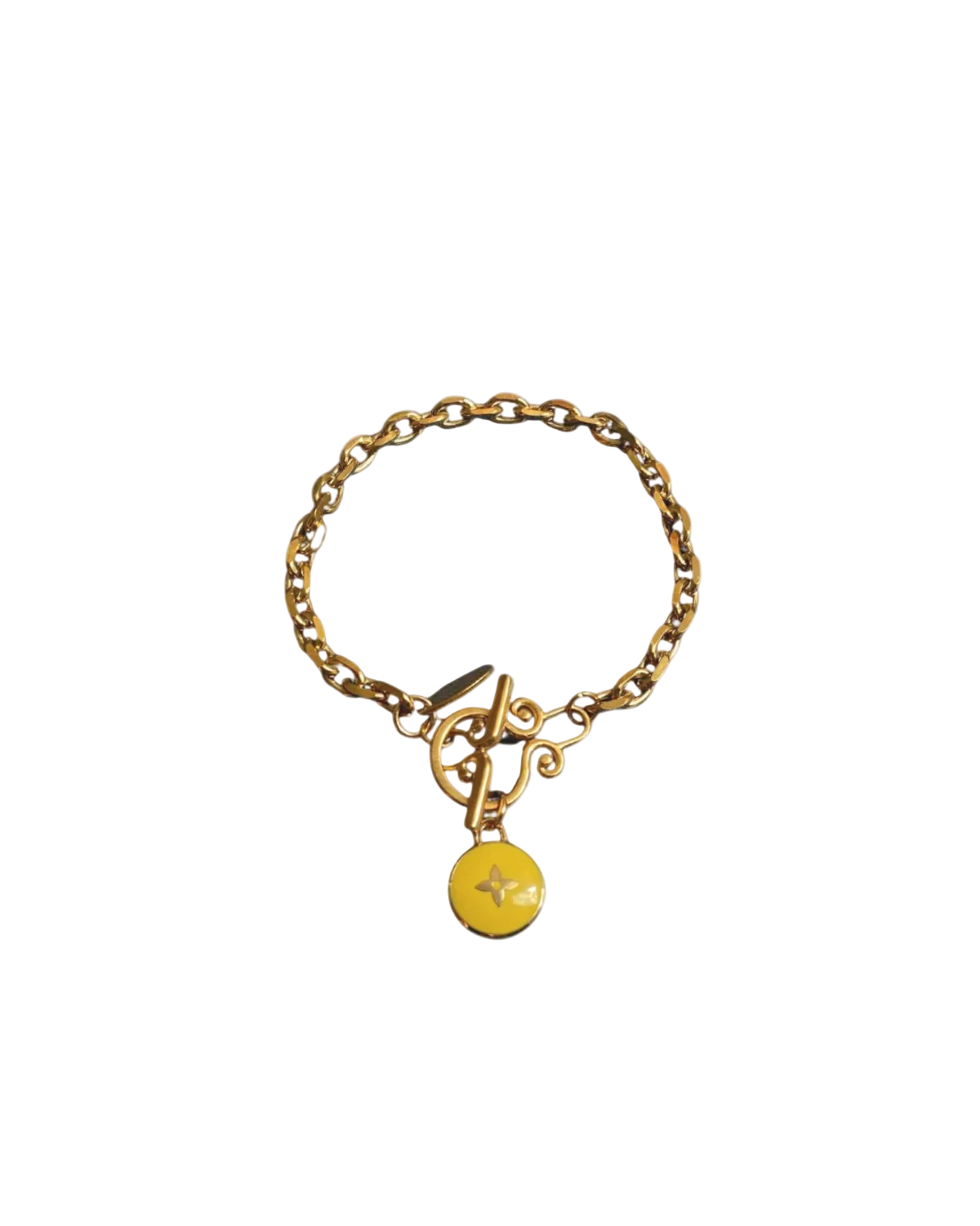 Authentic Louis Vuitton Yellow Pendant- Reworked Bracelet
