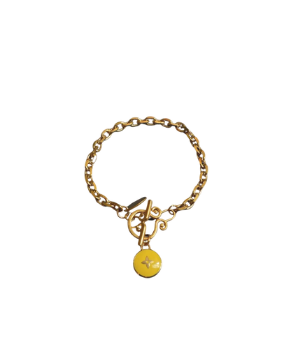 Authentic Louis Vuitton Yellow Pendant- Reworked Bracelet