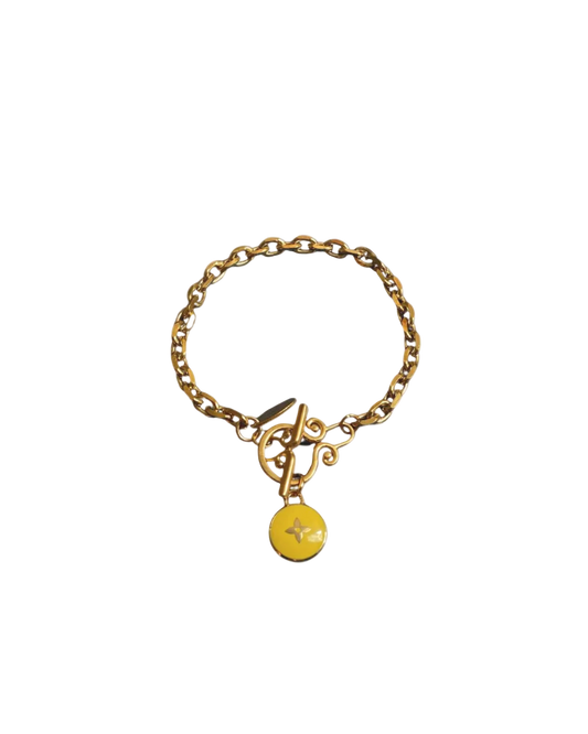 Authentic Louis Vuitton Yellow Pendant- Reworked Bracelet
