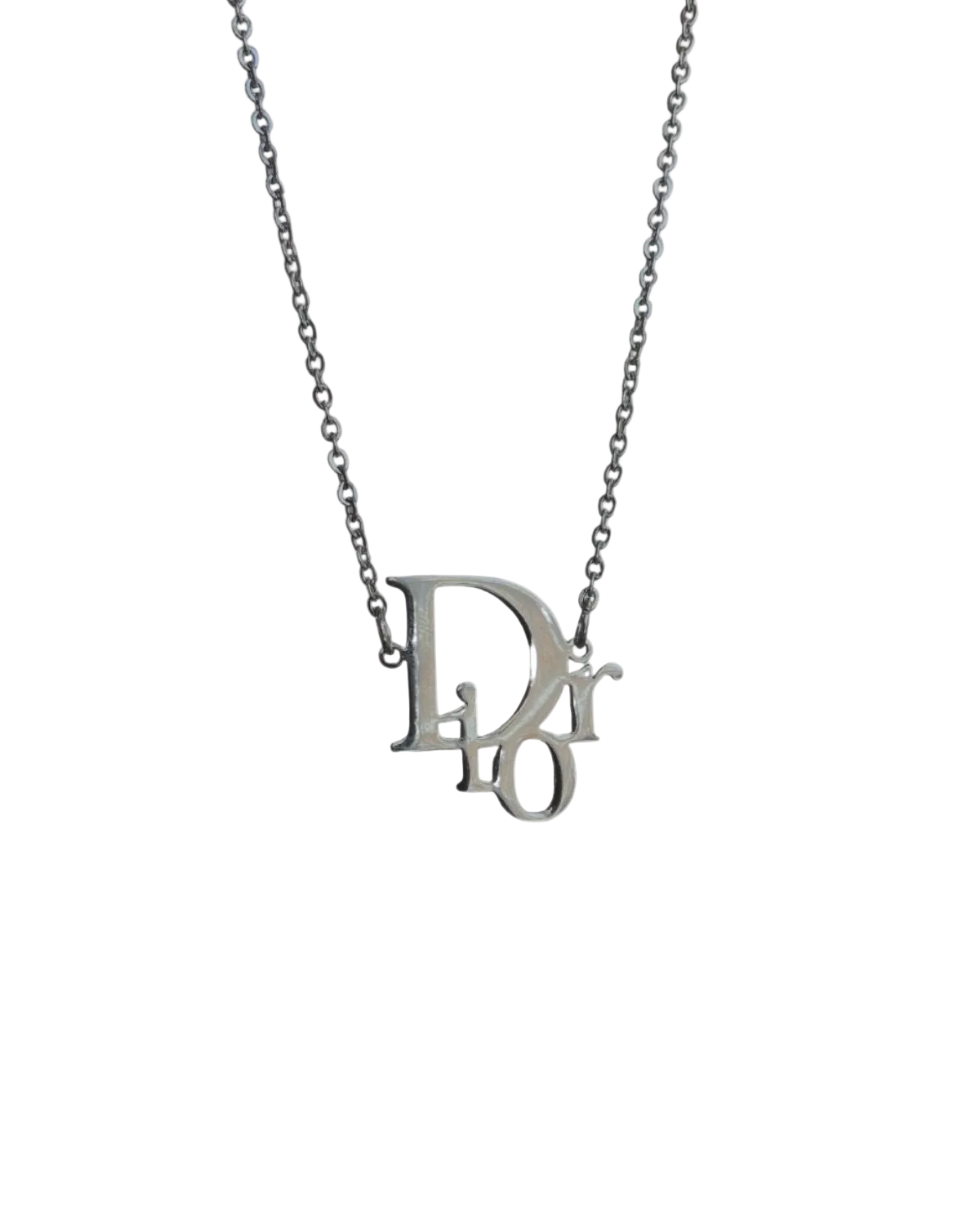Authentic Dior Pendant- Reworked Silver Necklace