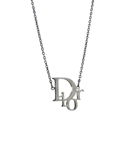 Authentic Dior Pendant- Reworked Silver Necklace