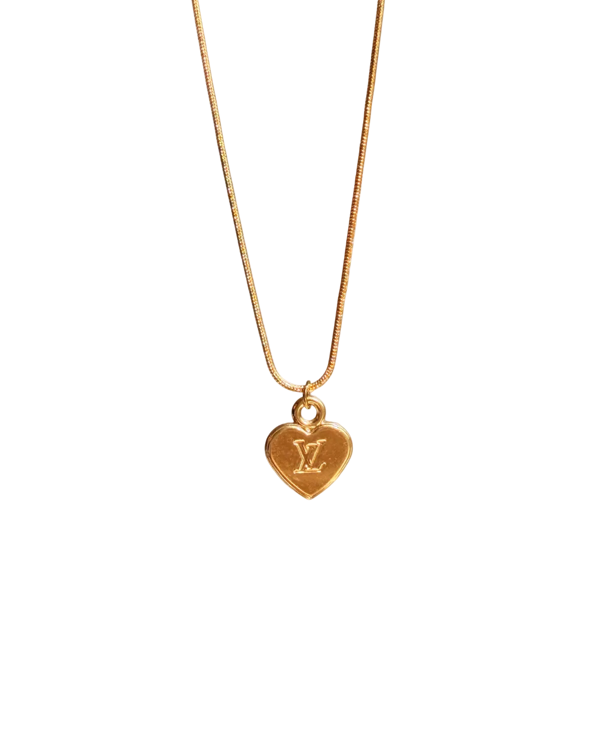 Authentic Louis Vuitton Heart Reworked Dainty Necklace