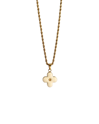 Authentic Louis Vuitton White Round Pendant- Necklace