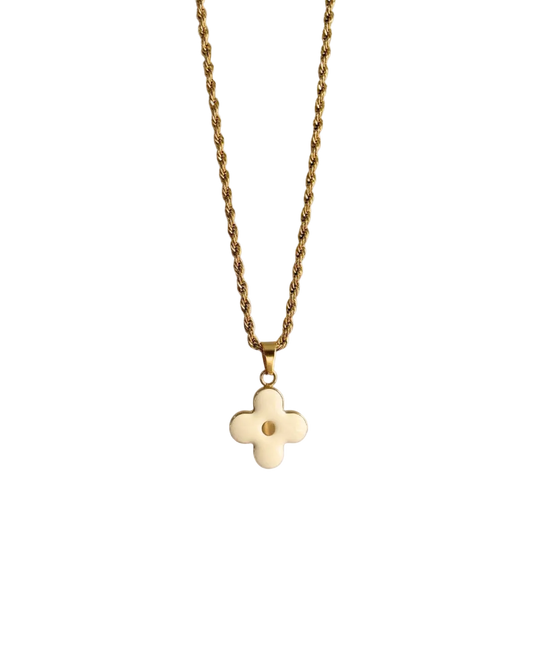 Authentic Louis Vuitton White Round Pendant- Necklace