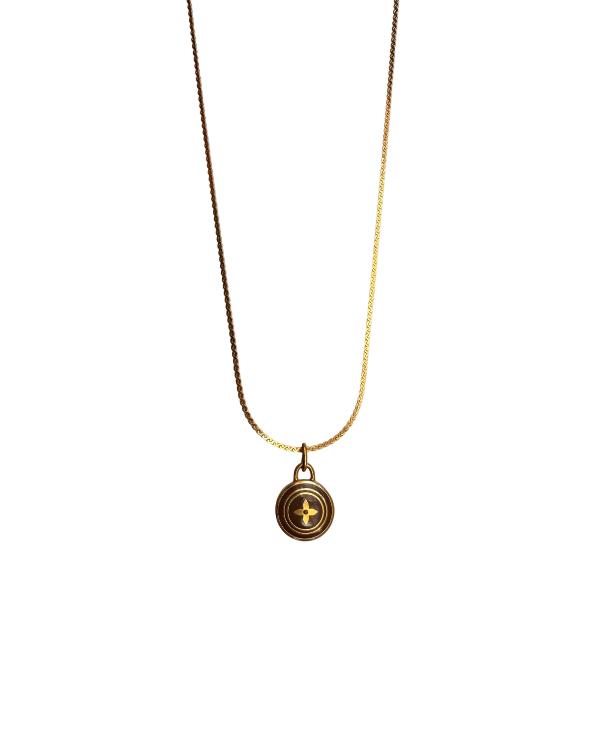 Authentic Louis Vuitton Chocolate Pendant Necklace