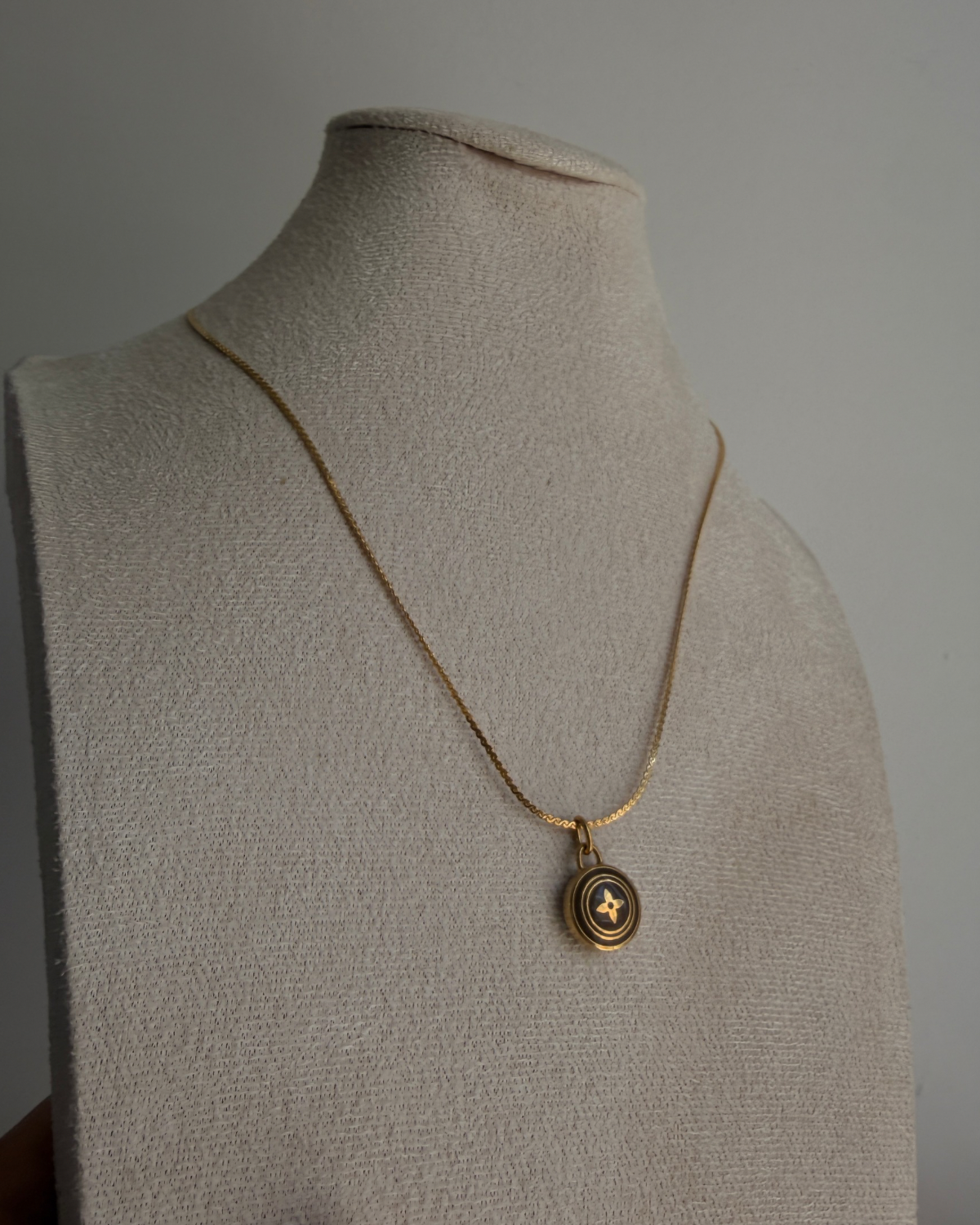 Authentic Louis Vuitton Chocolate Pendant Necklace
