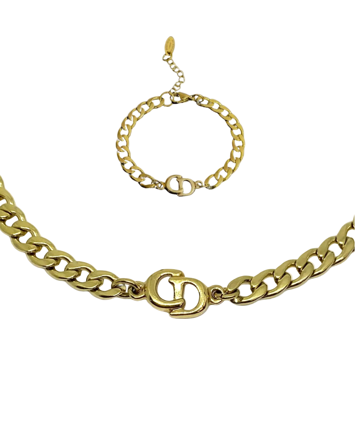 Authentic Dior CD initials Pendant- Reworked Set Choker & Bracelet