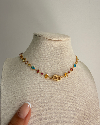 Authentic Dior CD initials Pendant- Reworked Stone Choker