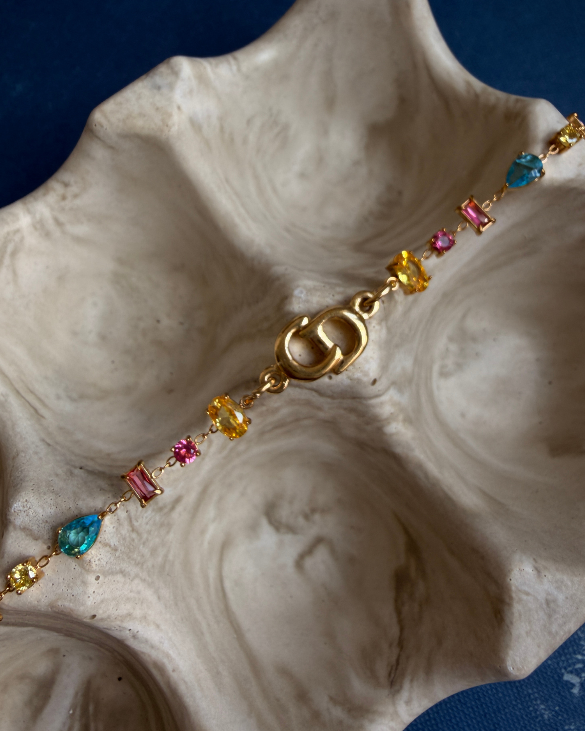 Authentic Dior CD initials Pendant- Reworked Stone Choker