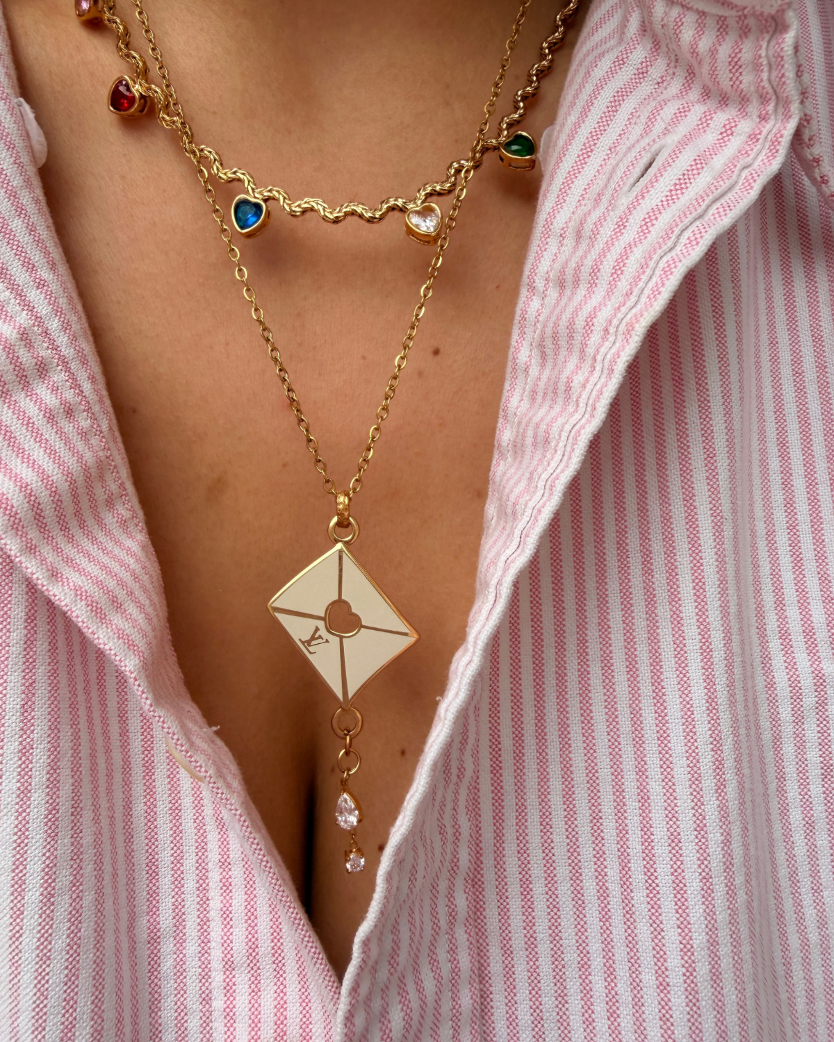 Authentic Louis Vuitton Love Letter Reworked Necklace