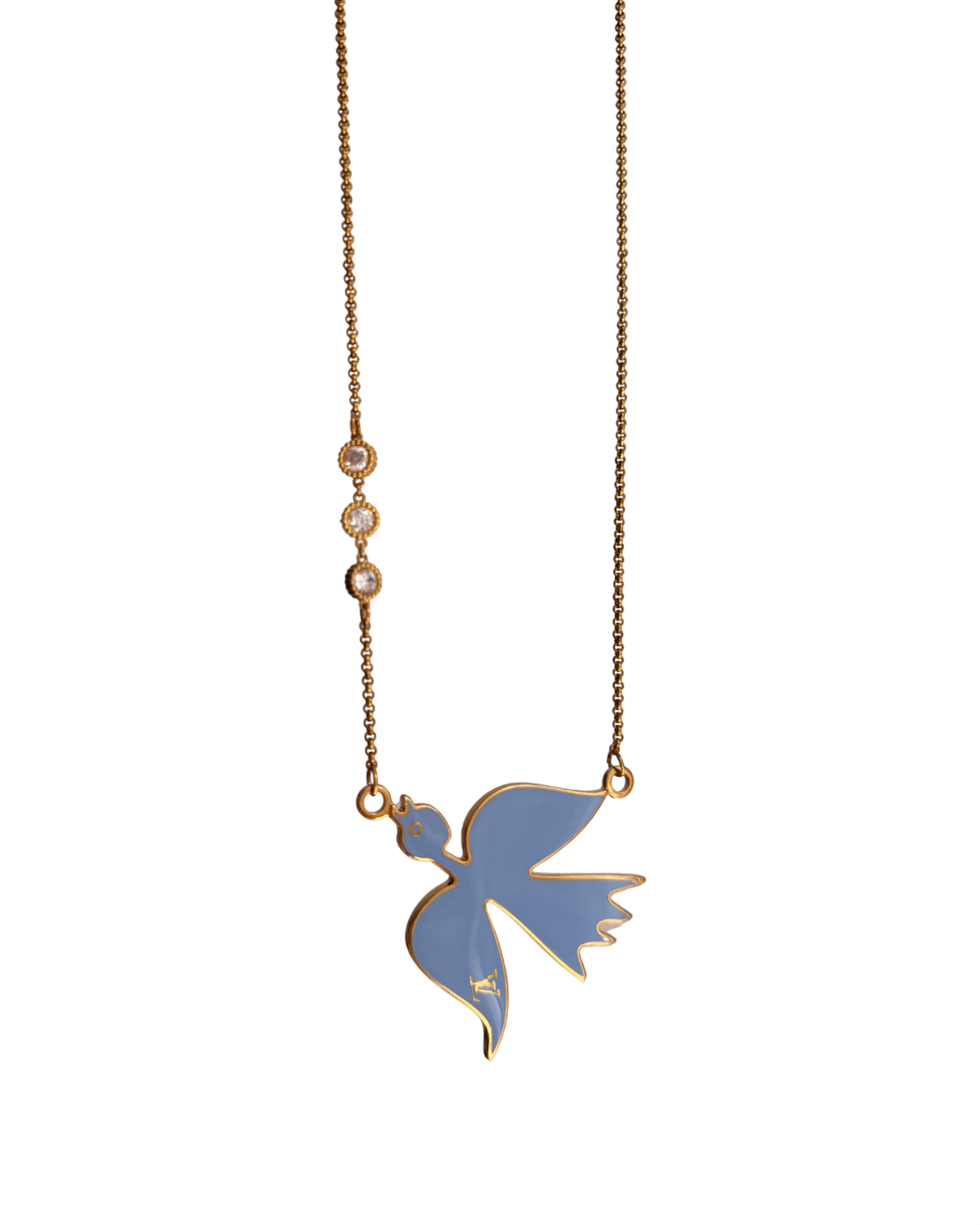 Authentic Louis Vuitton Blue Bird Reworked Necklace