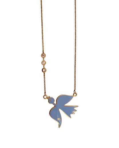 Authentic Louis Vuitton Blue Bird Reworked Necklace