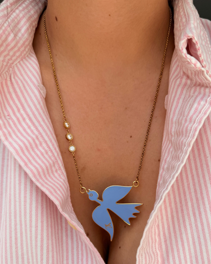 Authentic Louis Vuitton Blue Bird Reworked Necklace