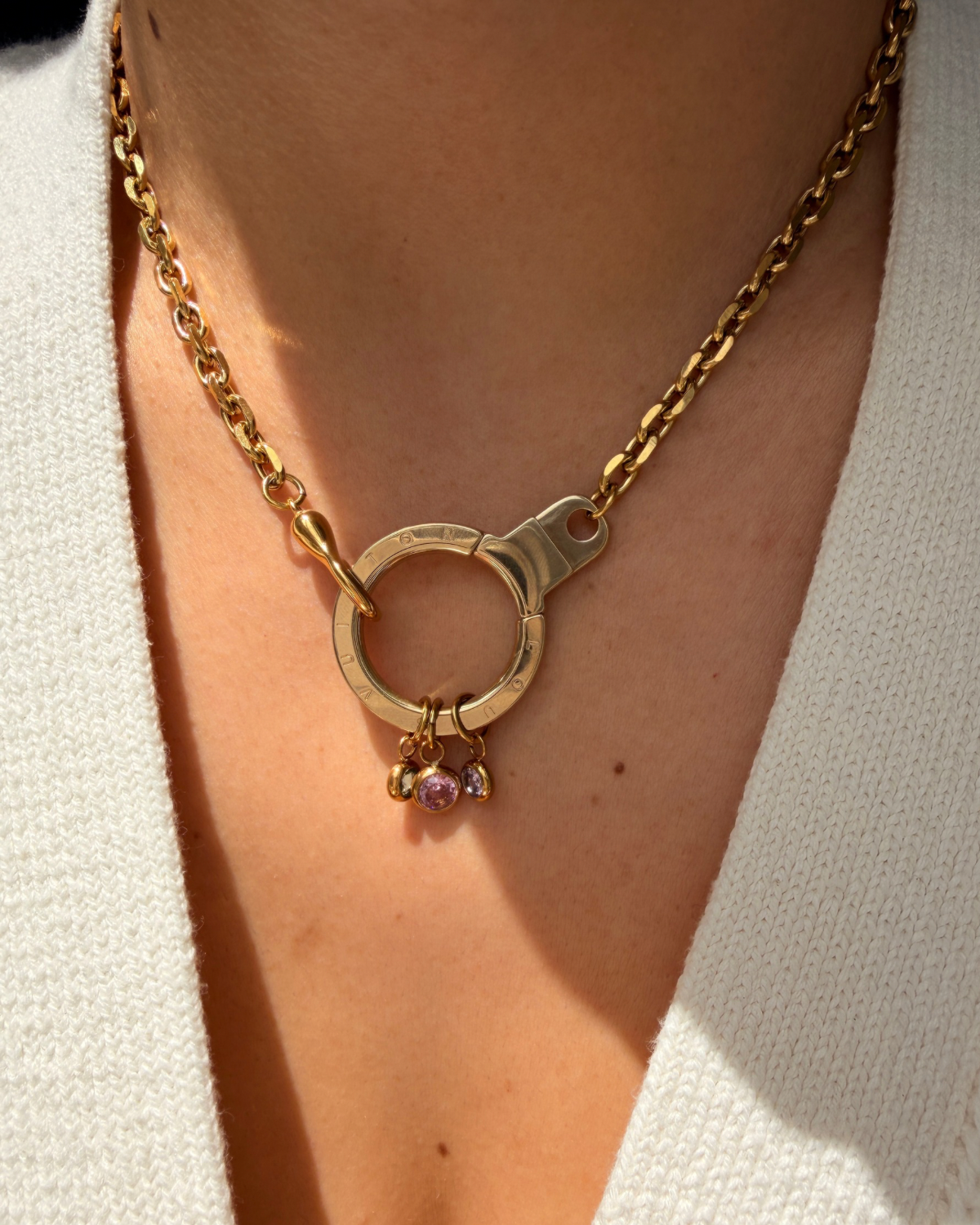 Authentic Louis Vuitton Rounded Clasp Reworked Necklace