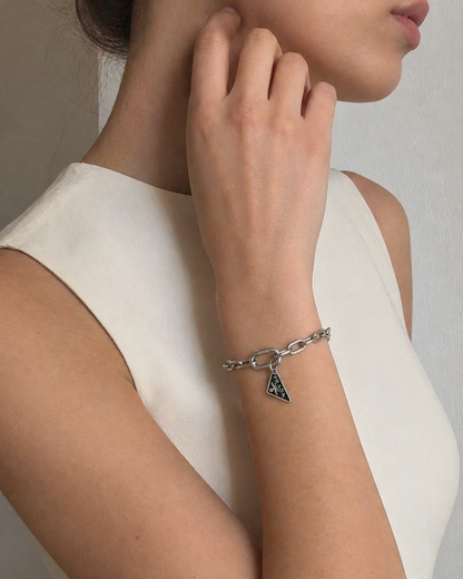 Authentic Prada Logo Charm Bracelet Pre-owned