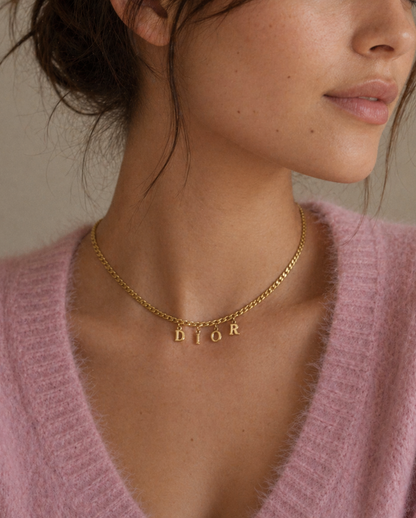 Authentic Dior Pendant speallout- Repurposed Necklace