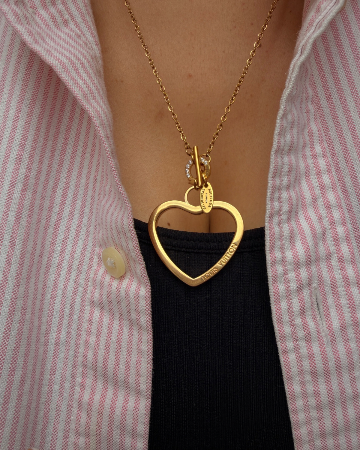 Authentic Louis Vuitton Coeur Big Charm- Reworked Necklace