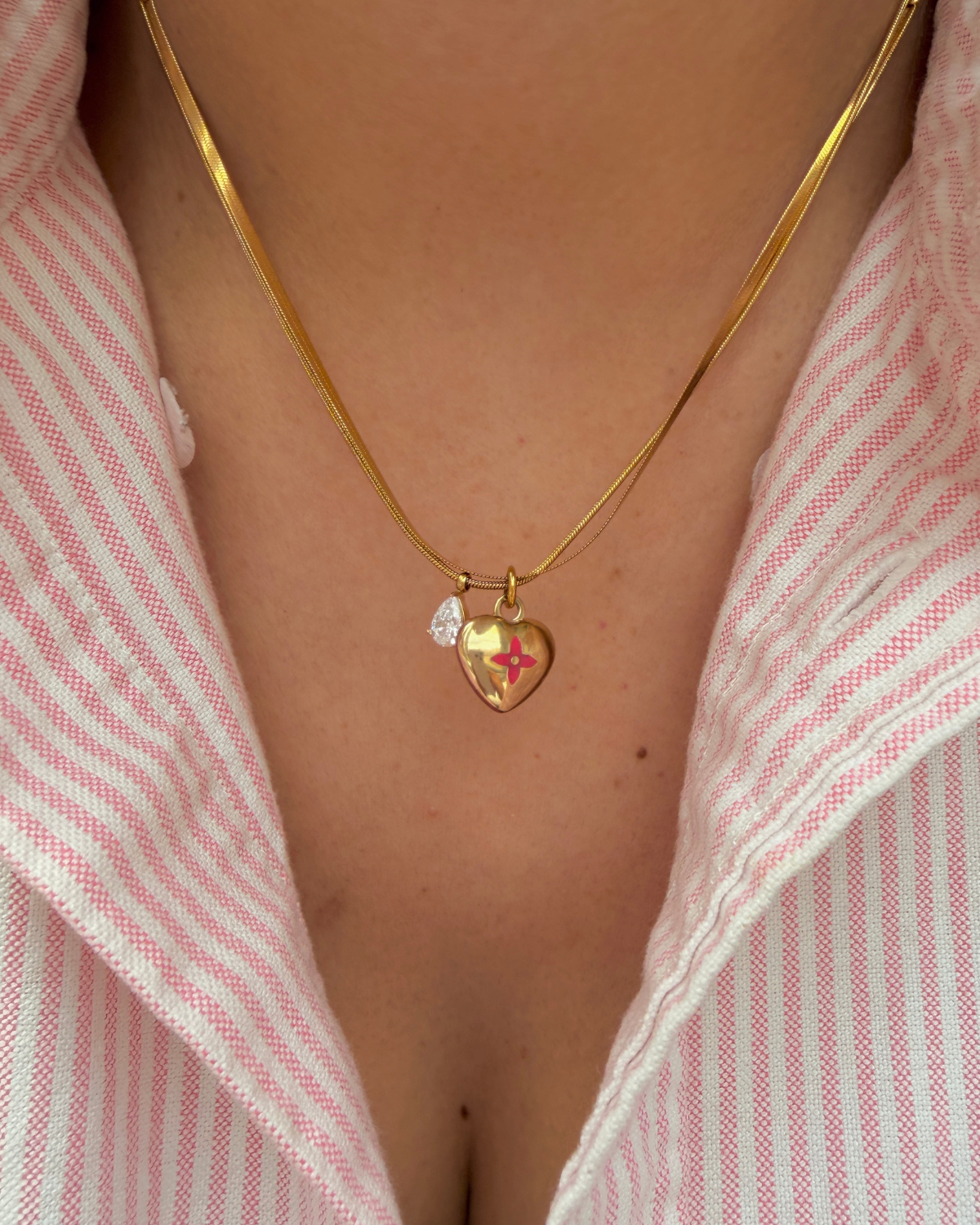 Authentic Louis Vuitton Pendant Mini Coeur -Reworked Necklace