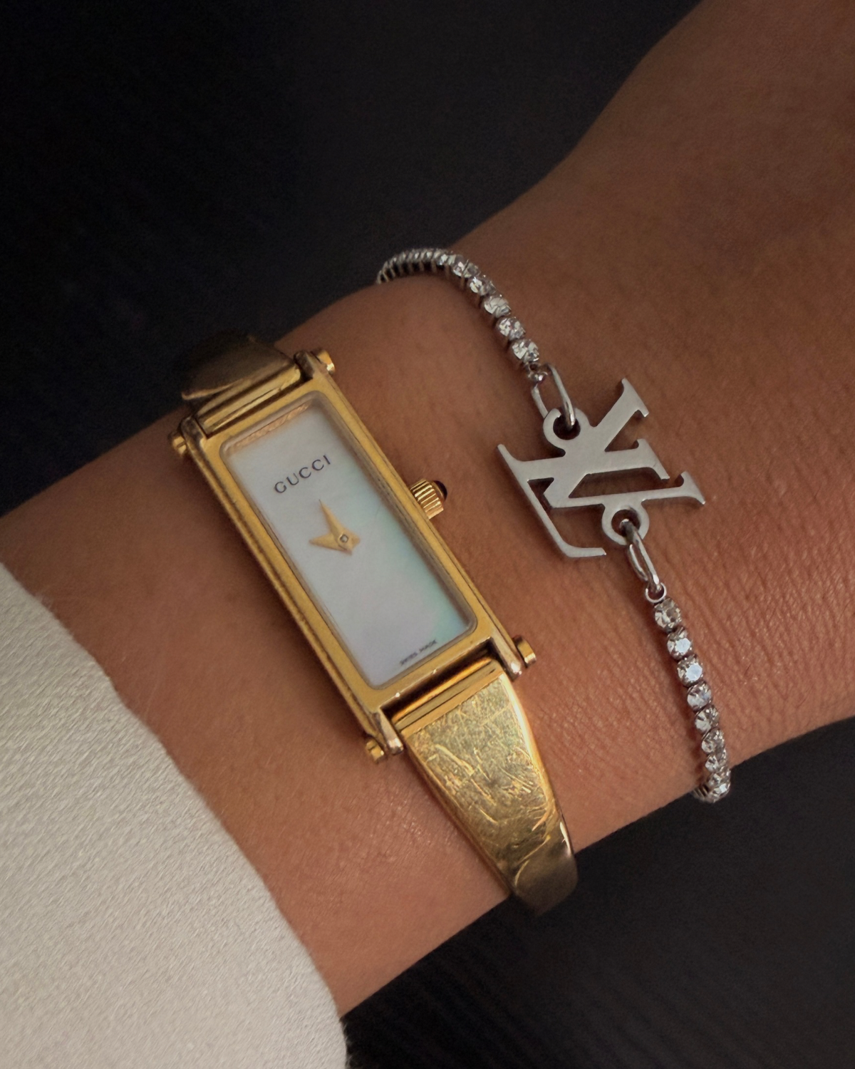 Authentic Louis Vuitton Logo - Reworked Tennis Bracelet