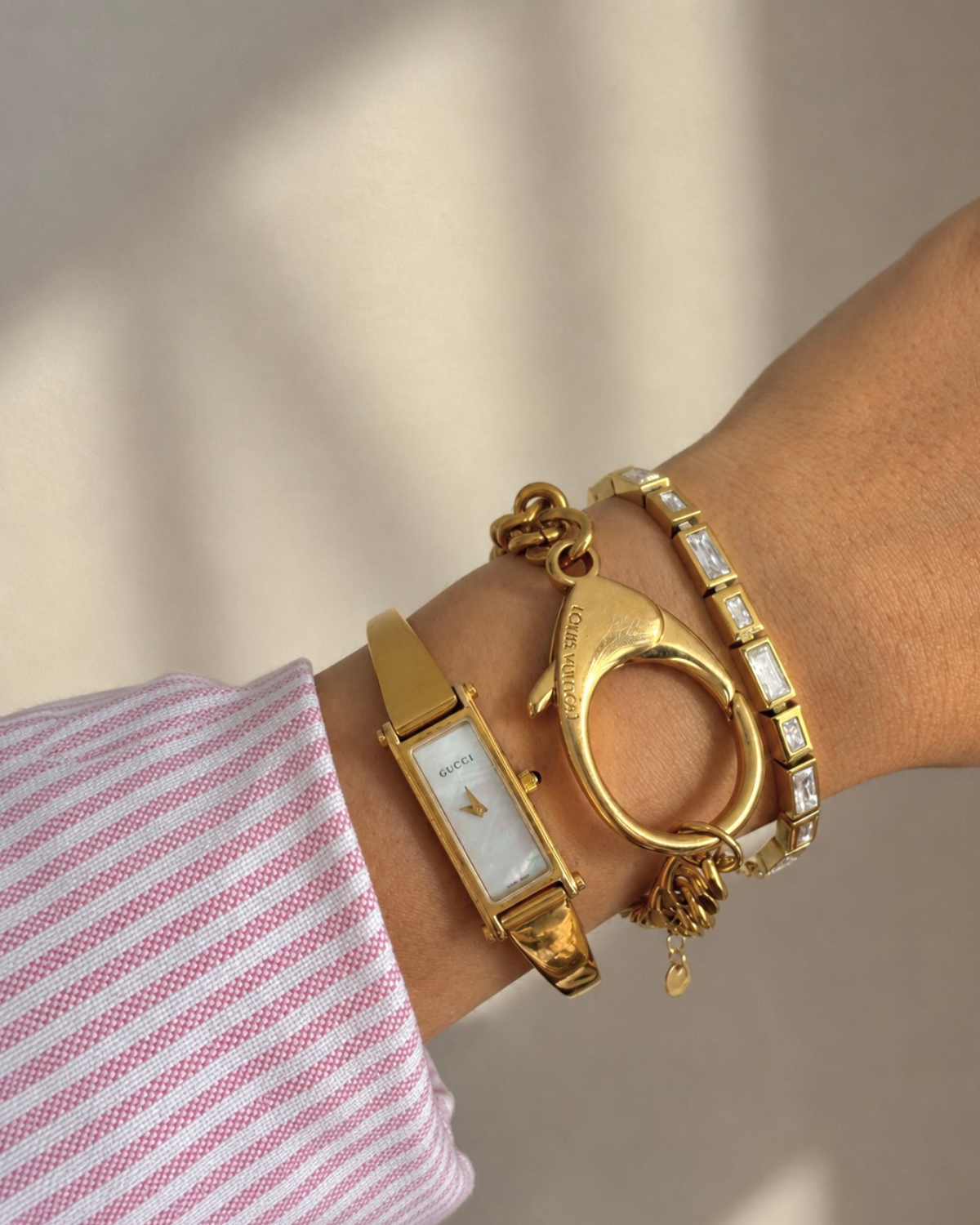 Repurposed Authentic Louis Vuitton Clasp - Bracelet