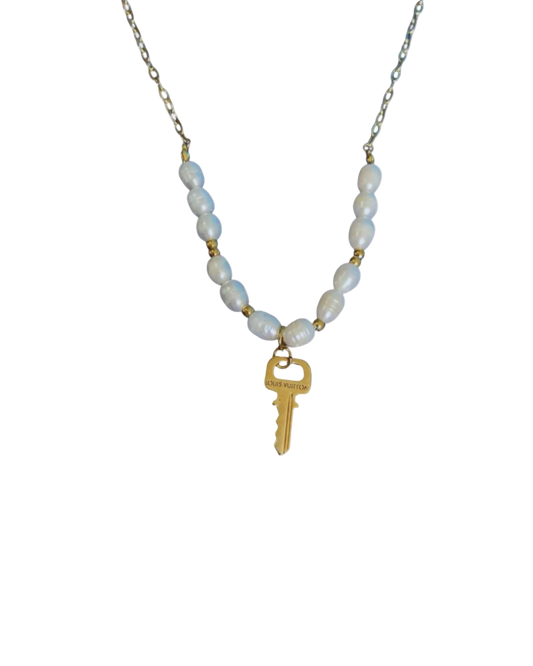 Authentic Louis Vuitton Key Nude Pendant Pears Necklace