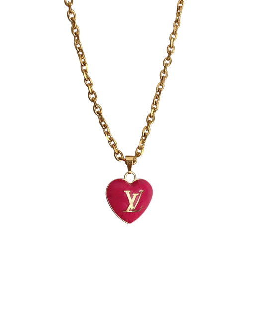 Authentic Louis Vuitton Pendant Big Coeur -Reworked Necklace