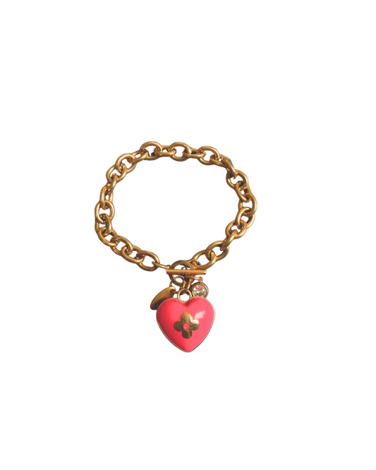 Authentic Louis Vuitton Pendant Coeur -Reworked Bracelet