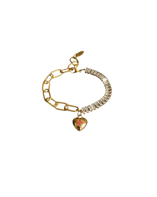 Authentic Louis Vuitton Pendant Coeur -Reworked Bracelet
