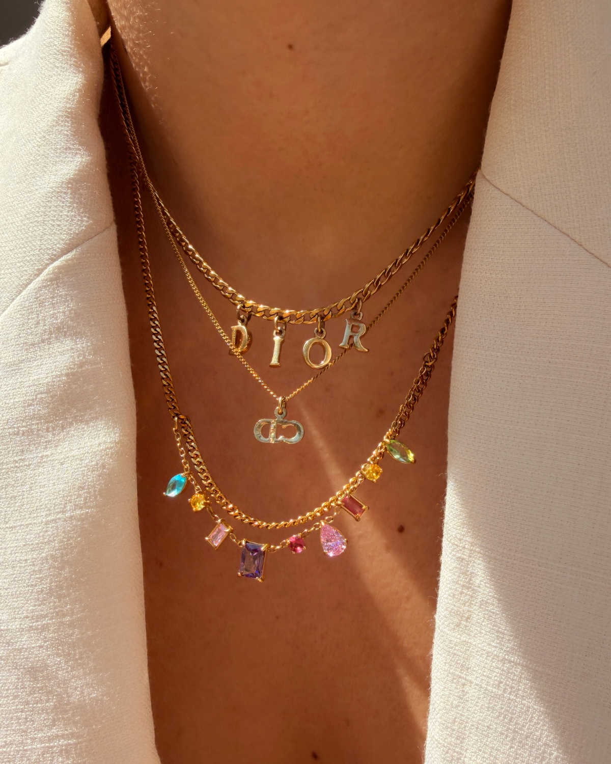 Authentic Dior Pendant speallout- Repurposed Necklace