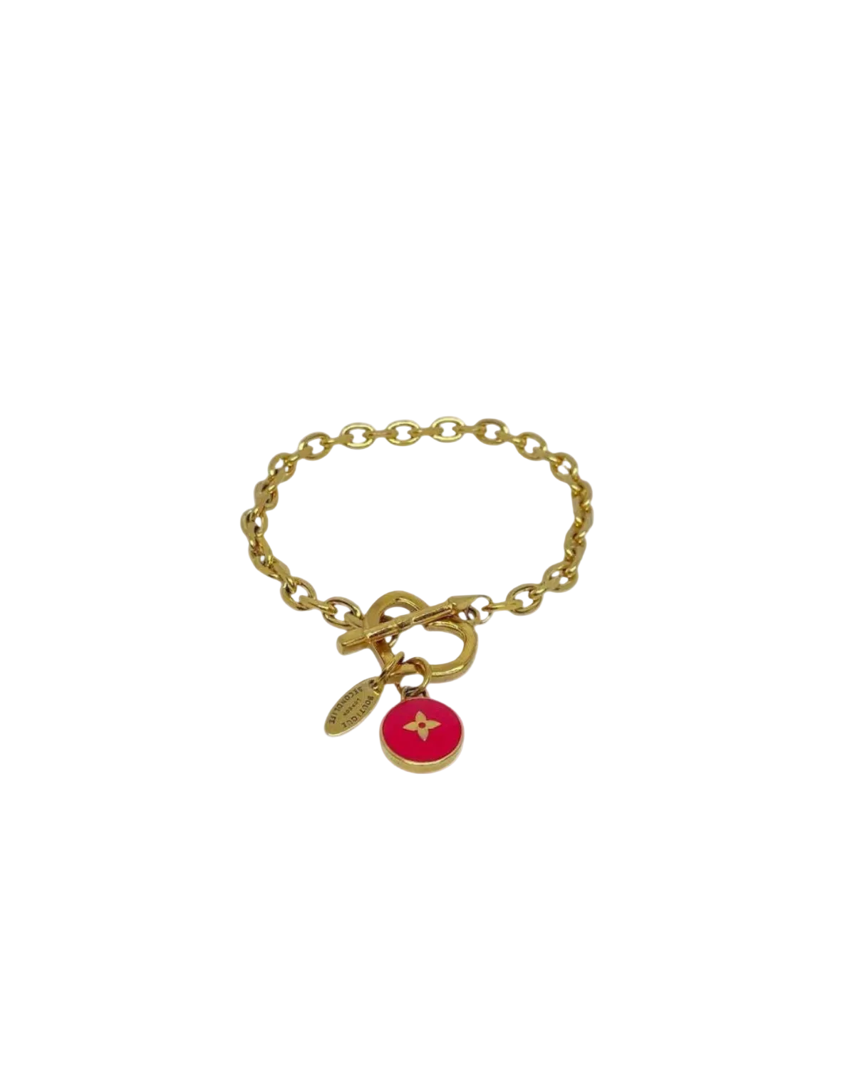 Authentic Louis Vuitton Red Pendant  - Repurposed Bracelet