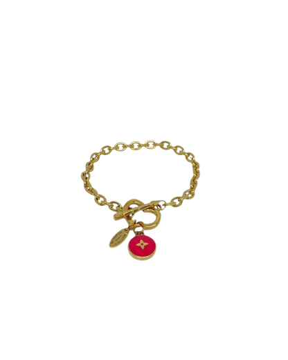 Authentic Louis Vuitton Red Pendant  - Repurposed Bracelet