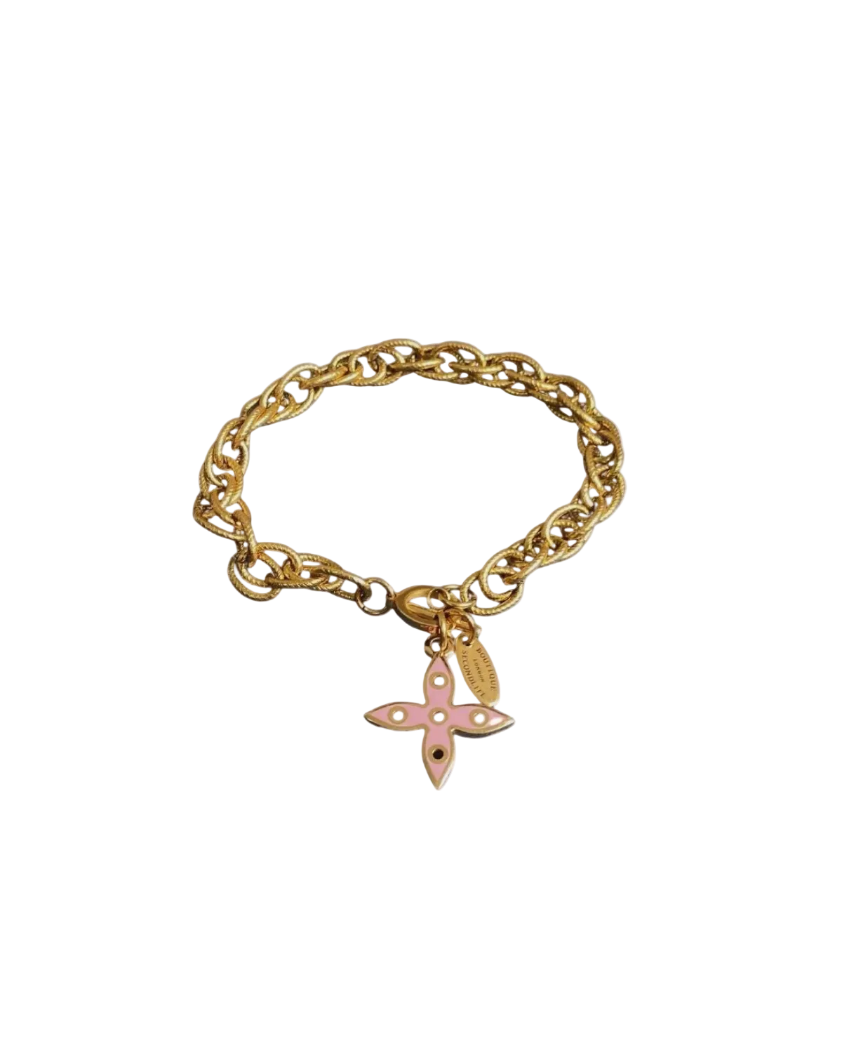 Authentic Louis Vuitton Pink & Yellow Looping Pendant- Reworked Bracelet