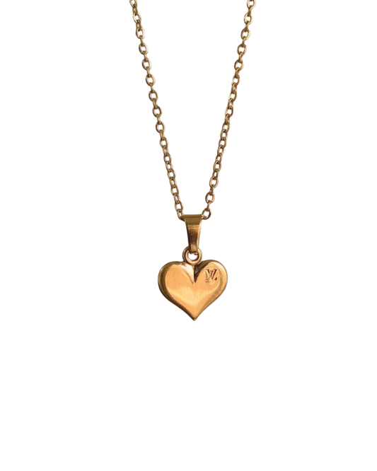 Authentic Louis Vuitton Heart Pendant-  Dainty Reworked Necklace