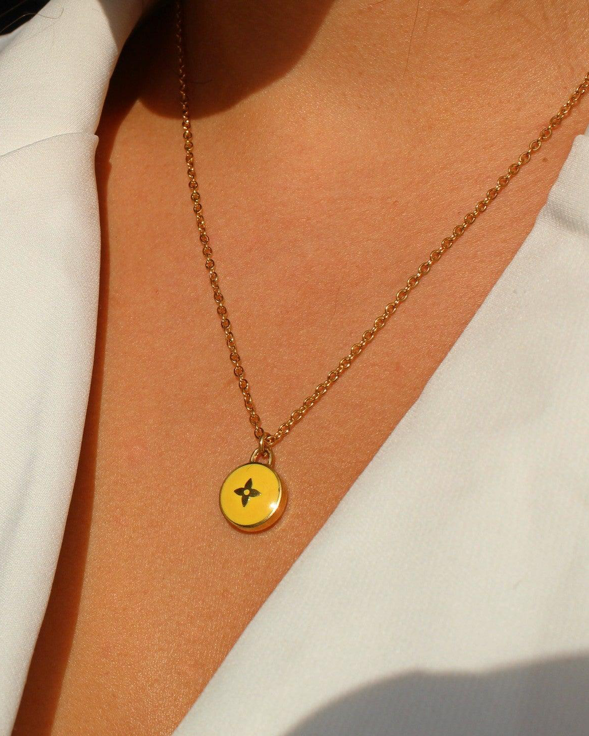 Authentic Louis Vuitton Yellow Pendant Pastilles- Necklace